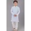 Sky Blue Cotton Silk Embroidered Kids Boys Kurta Pajama - 12058204856