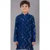 Royal Blue Georgette Embroidered Kids Boys Kurta Pajama - 12058204858