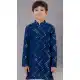 Royal Blue Georgette Embroidered Kids Boys Kurta Pajama - 12058204858