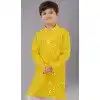 Yellow Georgette Embroidered Kids Boys Kurta Pajama - 12058204859