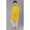 Yellow Georgette Embroidered Kids Boys Kurta Pajama - 12058204859