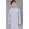 Sky Blue Embroidered Cotton Silk Kids Boys Kurta Pajama - 12058204860
