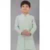 Mint Green Embroidered Fancy Silk Kids Boys Kurta Pajama - 12058204861