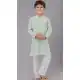 Mint Green Embroidered Fancy Silk Kids Boys Kurta Pajama - 12058204861