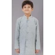 Grey Embroidered Cotton Silk Kids Boys Kurta Pajama - 12058204862