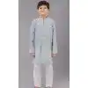 Grey Embroidered Cotton Silk Kids Boys Kurta Pajama - 12058204862
