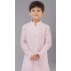 Pink Cotton Silk Embroidered Kids Boys Kurta Pajama - 12058204863