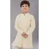Yellow Embroidered Georgette Kids Boys Kurta Pajama - 12058204864