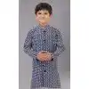Navy Blue Cotton Silk Embroidered Kids Boys Kurta Pajama - 12058204866