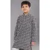 Black Cotton Silk Embroidered Kids Boys Kurta Pajama - 12058204867
