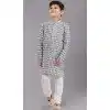 Grey Cotton Silk Embroidered Designer Kids Boys Kurta Pajama - 12058204868