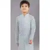 Lime Green Cotton Silk Embroidered Kids Boys Kurta Pajama - 12058204869