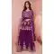 Purple Georgette Embroidery Work Designer Wear Sharara Suit - 158378772