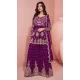Purple Georgette Embroidery Work Designer Wear Sharara Suit - 158378772