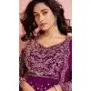 Purple Georgette Embroidery Work Designer Wear Plus Size Sharara Suit - 158378772