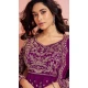 Purple Georgette Embroidery Work Designer Wear Sharara Suit - 158378772