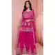 Pink Georgette Embroidery Work Designer Wear Sharara Suit - 158378773