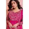 Pink Georgette Embroidery Work Designer Wear Plus Size Sharara Suit - 158378773
