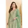 Georgette Embroidered Designer Plus Size Palazzo Suit In Pista Green Color - 158458820