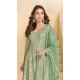 Georgette Embroidered Designer Palazzo Suit In Pista Green Color - 158458820