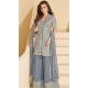 Georgette Embroidered Designer Palazzo Suit In Grey - 158458821