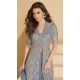 Georgette Embroidered Designer Palazzo Suit In Grey - 158458821