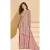 Georgette Embroidered Designer Plus Size Palazzo Suit In Pink - 158458822