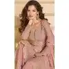 Georgette Embroidered Designer Plus Size Palazzo Suit In Pink - 158458822