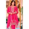 Pink Chinon Embroidery Work Party Wear Plus SIze Salwar Kameez - 158788989