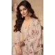 Chinon Heavy Embroidery Work Pakistani Style Palazzo Salwar Kameez In Peach - 158798991