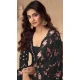 Chinon Heavy Embroidery Work Pakistani Style Palazzo Salwar Kameez In Black - 158798992