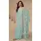 Chinon Heavy Embroidery Work Pakistani Style Palazzo Salwar Kameez In Sky Blue - 158798993
