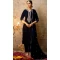 Velvet Embroidered Party Wear Salwar Suit In Navy Blue - 11607202128