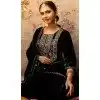Velvet Embroidered Party Wear Plus Size Salwar Suit In Green - 11607202129