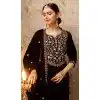 Velvet Embroidered Party Wear Plus Size Salwar Suit In Purple - 11607202131