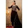 Velvet Embroidered Party Wear Plus Size Salwar Suit In Purple - 11607202131