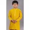 Yellow Polyester Cotton Weaving Work Boys Kurta Pajama - 12059204870