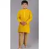 Yellow Polyester Cotton Weaving Work Boys Kurta Pajama - 12059204870