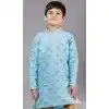 Sea Green Jacquard Silk Weaving Work Boys Kurta Pajama - 12059204871