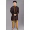 Coffee Polyester Cotton Weaving Work Boys Kurta Pajama - 12059204872
