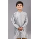 Grey Dhupion Silk Weaving Work Boys Kurta Pajama - 12059204874