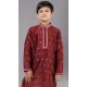 Maroon Dhupion Silk Weaving Work Boys Kurta Pajama - 12059204875
