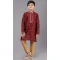 Maroon Dhupion Silk Weaving Work Boys Kurta Pajama - 12059204875