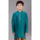 Green Polyester Cotton Weaving Work Boys Kurta Pajama - 12059204876