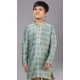 Mint Green Polyester Cotton Weaving Work Boys Kurta Pajama - 12059204879