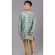 Mint Green Polyester Cotton Weaving Work Boys Kurta Pajama - 12059204879