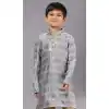 Grey Polyester Cotton Weaving Work Boys Kurta Pajama - 12059204881