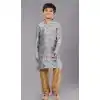 Grey Polyester Cotton Weaving Work Boys Kurta Pajama - 12059204881