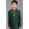 Green Dhupion Silk Weaving Work Boys Kurta Pajama - 12059204882