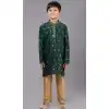 Green Dhupion Silk Weaving Work Boys Kurta Pajama - 12059204882